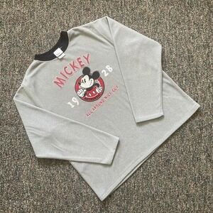 Vintage Disney Store Mickey Mouse Fleece Grey Embroidered Sweatshirt Mens M